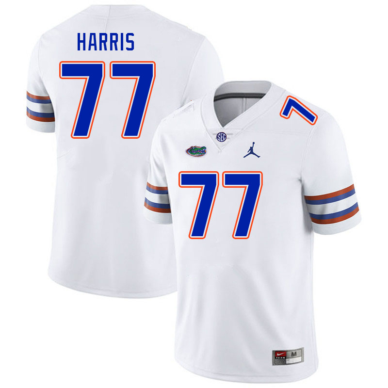 Men #77 Knijeah Harris Florida Gators College Football Jerseys Stitched Sale-White